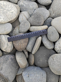 Kamenclub.ru: Галька речная плоская (серо-белая) фр. 70-120 мм. купить в Люберцах галька галечник речной серый, белый окатанная плоская  природная галька 9000 руб/т   фото КАМЕНЬ КЛУБ