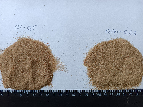 Кварцевый песок для площадок фр. 0,16-0,63 мм.  купить в Люберцах фото Камень Клуб