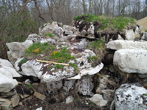 Kamenclub.ru: Выветренный известняк со мхом фр. 100-500 мм.  купить в Люберцах известняк серый белый зеленый валун известняковый крупный 10000 руб/т   фото КАМЕНЬ КЛУБ