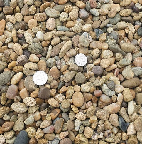 Kamenclub.ru: Галька окат (серо-желтая) фр.10-20 мм. купить  в Люберцах галька серо-желтая, рыжая, серый речная окатанная округлая галька 5000 руб/т   фото КАМЕНЬ КЛУБ
