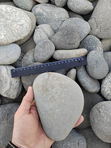 Kamenclub.ru: Галька речная плоская (ассорти) фр. 70-150 мм. купить  в Люберцах галька галечник серый белый темно-серый синий светло-серый плоская природная галька  9000 руб/т   фото КАМЕНЬ КЛУБ