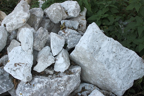 Kamenclub.ru: Мраморизированный известняк фр. 100-500 мм.  купить в Люберцах известняк серый белый темно-серый сероватый валун природного образования окатанный 10500 руб/т   фото КАМЕНЬ КЛУБ