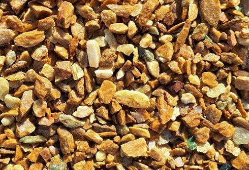 Kamenclub.ru: Щебень крошка желтый (ЗЛАТОЛИТ) фр. 10-20 мм.  купить в Люберцах златолит бежевый, золотистый, желтый каменная декоративная крошка щебня златолита 10800 руб/т   фото КАМЕНЬ КЛУБ